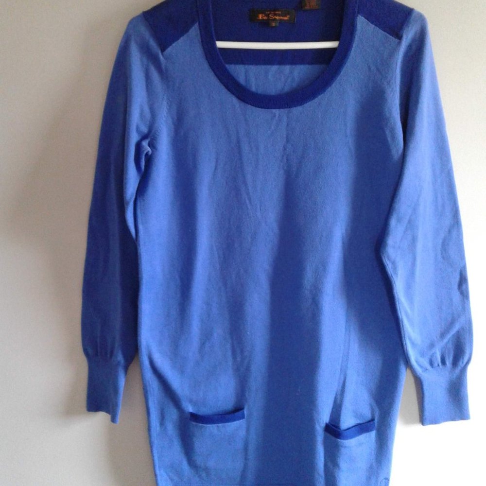 Ladies BEN SHERMAN Original  Size Small Two Tone Blue Dress. Very Casual
